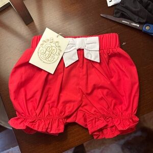 Red Kids Bottoms with White Bow